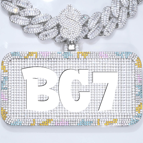 CUSTOM LETTER NECKLACE 3D COLORFUL SQUARE