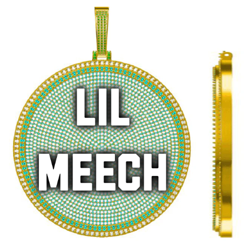 CUSTOM LETTER NECKLACE 3D BIG DISC
