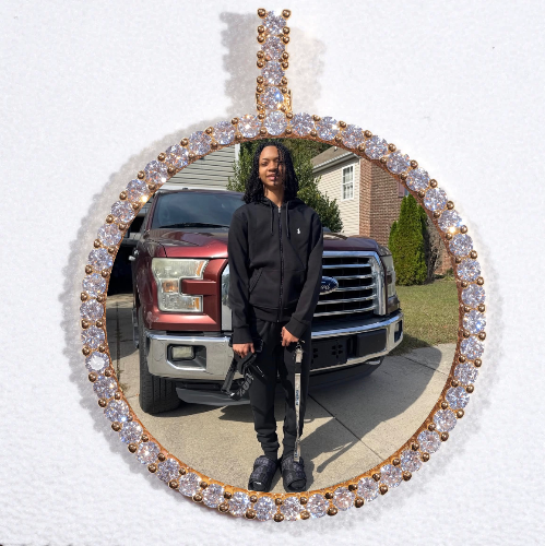 LARGE 3D CIRCLE CUSTOM PICTURE PENDANT