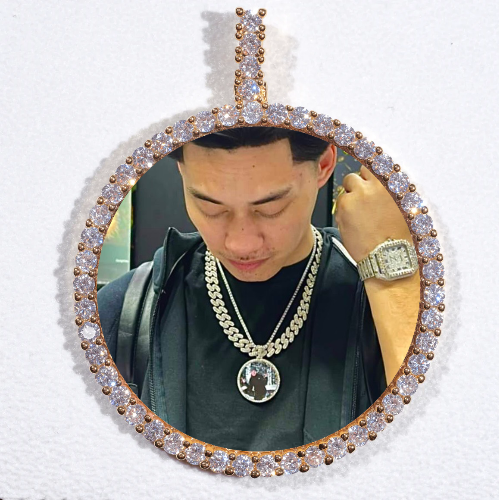 LARGE 3D CIRCLE CUSTOM PICTURE PENDANT
