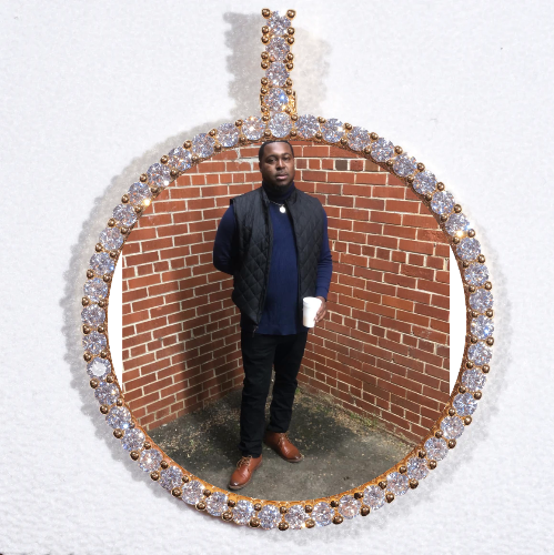 LARGE 3D CIRCLE CUSTOM PICTURE PENDANT