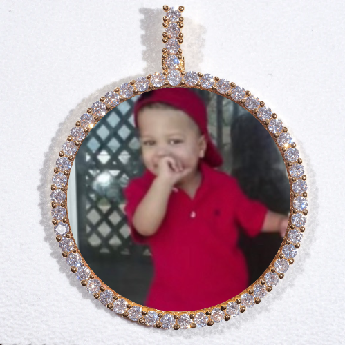 LARGE 3D CIRCLE CUSTOM PICTURE PENDANT