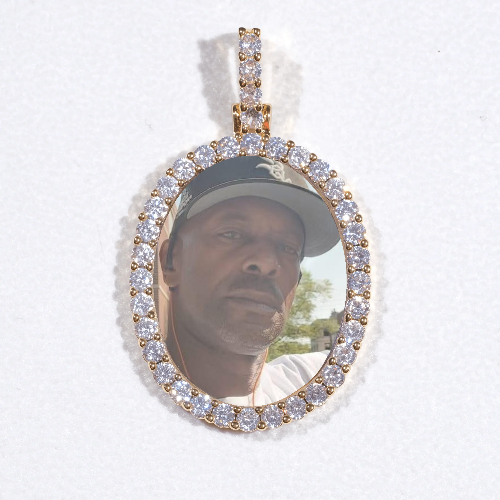 3D Oval Custom Picture Pendant
