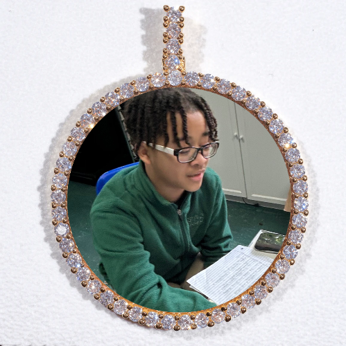 LARGE 3D CIRCLE CUSTOM PICTURE PENDANT