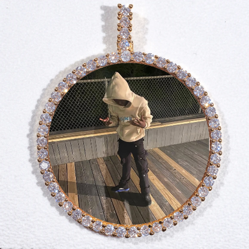 LARGE 3D CIRCLE CUSTOM PICTURE PENDANT
