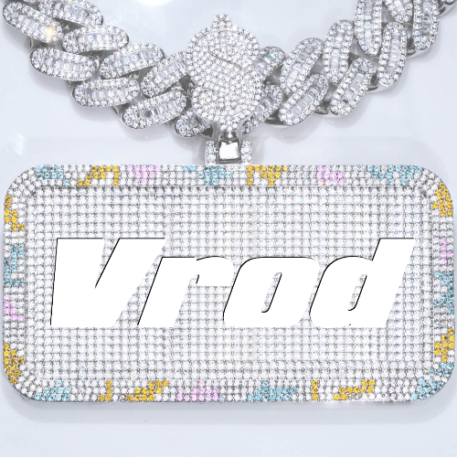 CUSTOM LETTER NECKLACE 3D COLORFUL SQUARE