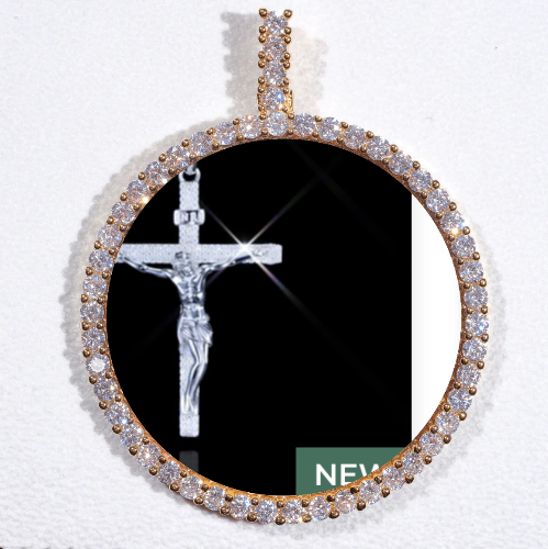 LARGE 3D CIRCLE CUSTOM PICTURE PENDANT