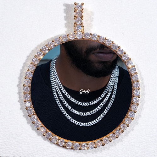 LARGE 3D CIRCLE CUSTOM PICTURE PENDANT