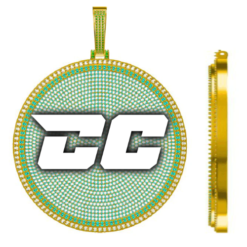 CUSTOM LETTER NECKLACE 3D BIG DISC