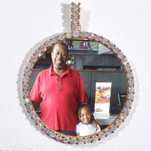 LARGE 3D CIRCLE CUSTOM PICTURE PENDANT