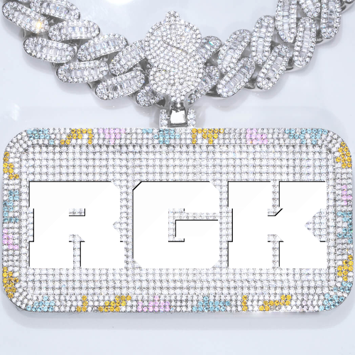 CUSTOM LETTER NECKLACE 3D COLORFUL SQUARE