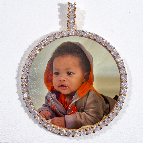 LARGE 3D CIRCLE CUSTOM PICTURE PENDANT