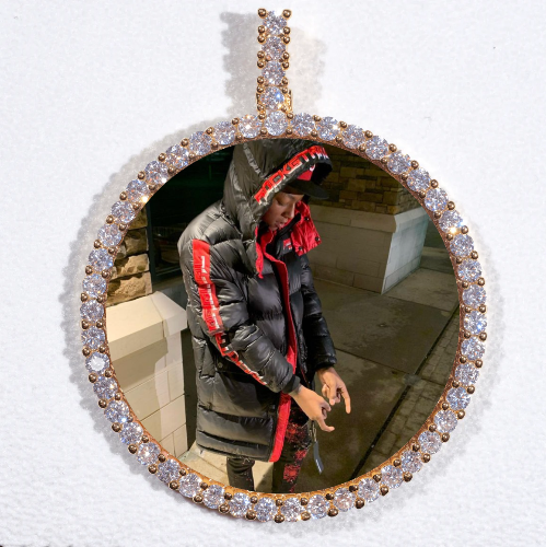 LARGE 3D CIRCLE CUSTOM PICTURE PENDANT