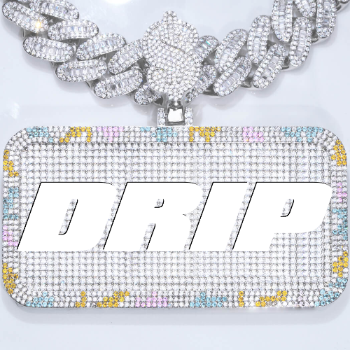 CUSTOM LETTER NECKLACE 3D COLORFUL SQUARE