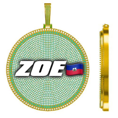 CUSTOM LETTER NECKLACE 3D BIG DISC