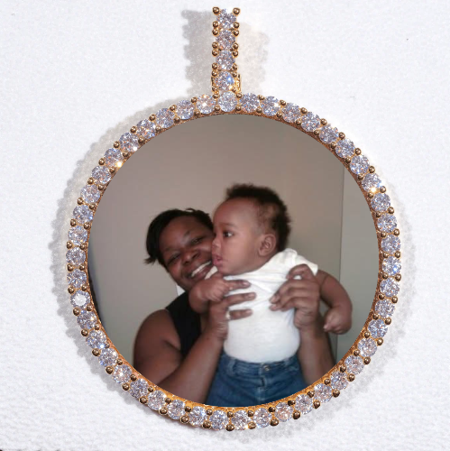 LARGE 3D CIRCLE CUSTOM PICTURE PENDANT