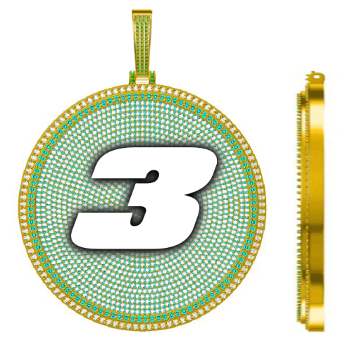CUSTOM LETTER NECKLACE 3D BIG DISC