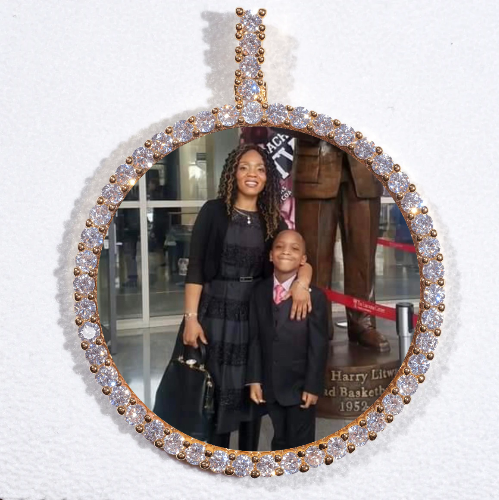 LARGE 3D CIRCLE CUSTOM PICTURE PENDANT