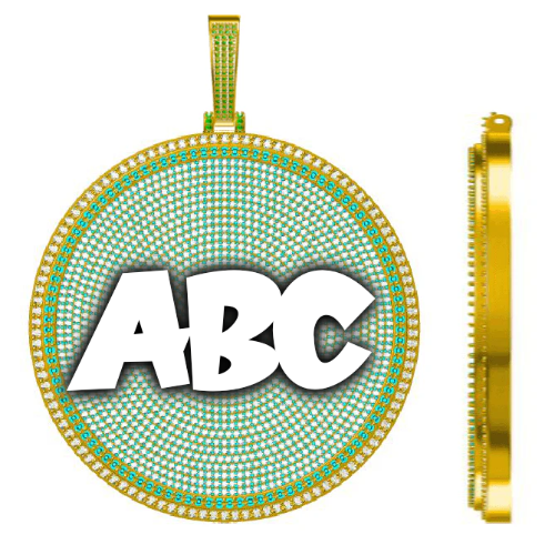 CUSTOM LETTER NECKLACE 3D BIG DISC