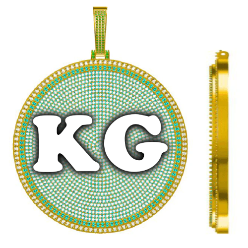 CUSTOM LETTER NECKLACE 3D BIG DISC