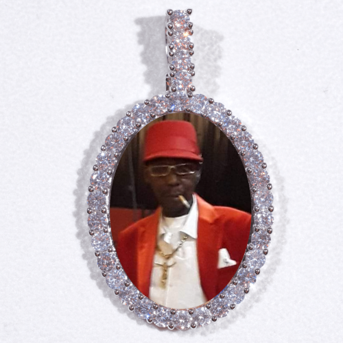 Large 3D Oval Custom Picture Pendant