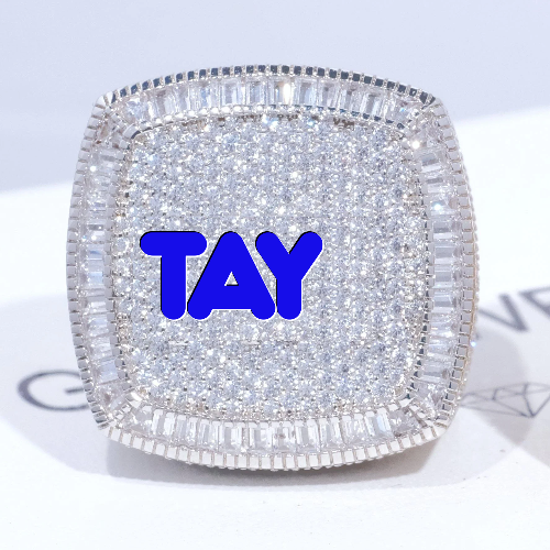 CUSTOM LETTER 3D ICED RING