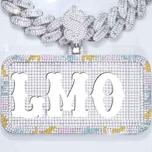 CUSTOM LETTER NECKLACE 3D COLORFUL SQUARE