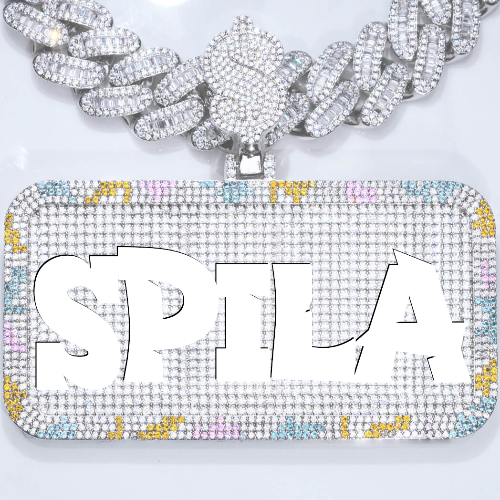 CUSTOM LETTER NECKLACE 3D COLORFUL SQUARE