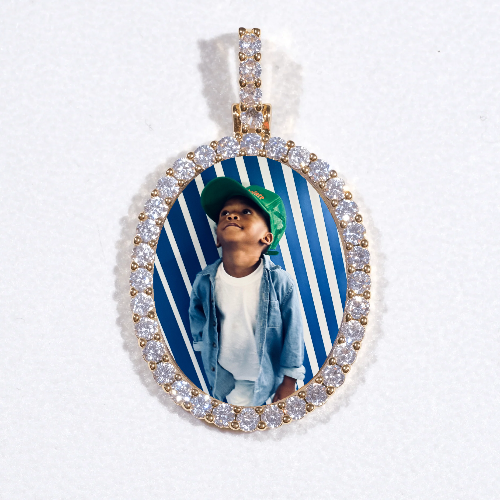 3D Oval Custom Picture Pendant