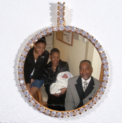 LARGE 3D CIRCLE CUSTOM PICTURE PENDANT