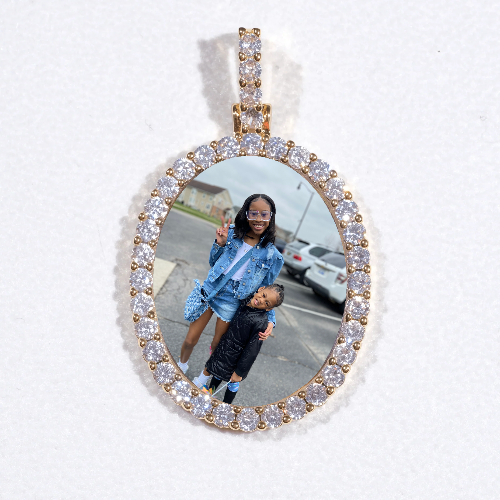 3D Oval Custom Picture Pendant