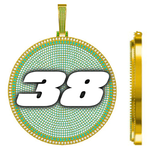 CUSTOM LETTER NECKLACE 3D BIG DISC