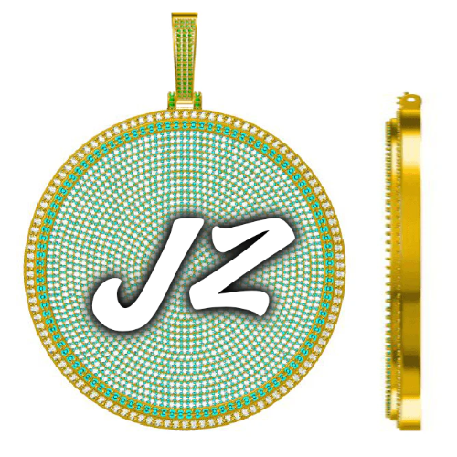CUSTOM LETTER NECKLACE 3D BIG DISC