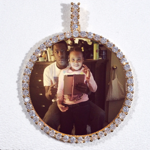 LARGE 3D CIRCLE CUSTOM PICTURE PENDANT