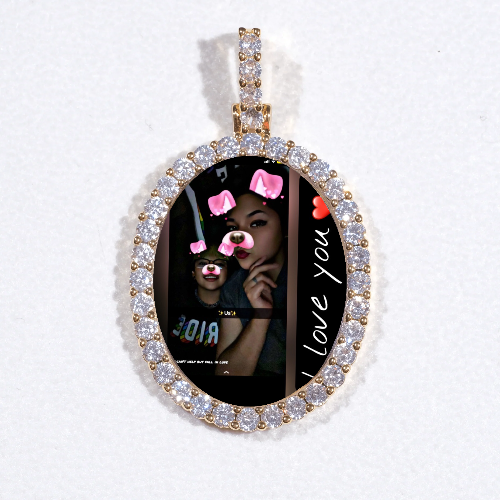 3D Oval Custom Picture Pendant