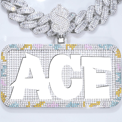 CUSTOM LETTER NECKLACE 3D COLORFUL SQUARE