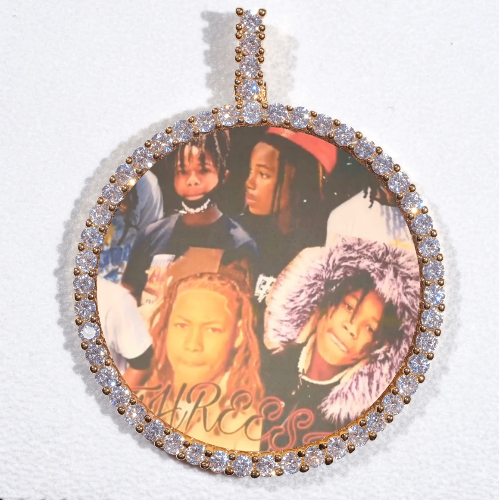 LARGE 3D CIRCLE CUSTOM PICTURE PENDANT