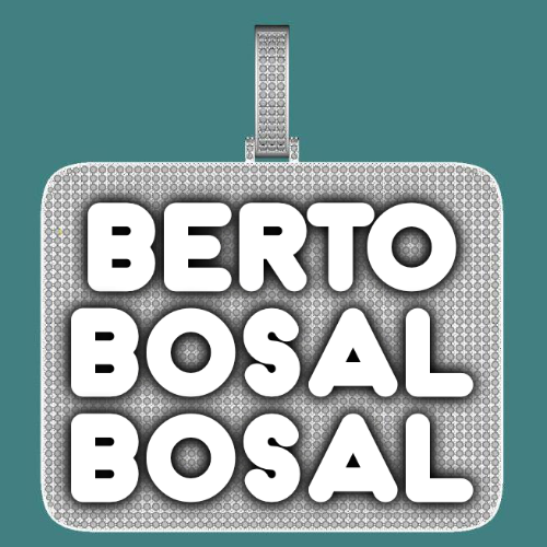 CUSTOM LETTER NECKLACE 3D BIG SQUARE
