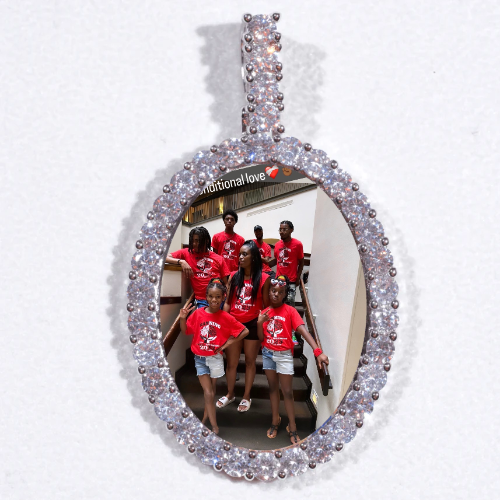 Large 3D Oval Custom Picture Pendant
