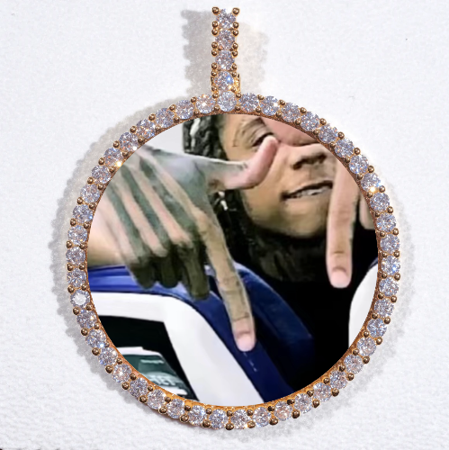 LARGE 3D CIRCLE CUSTOM PICTURE PENDANT