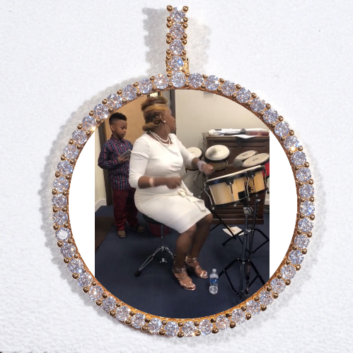 LARGE 3D CIRCLE CUSTOM PICTURE PENDANT