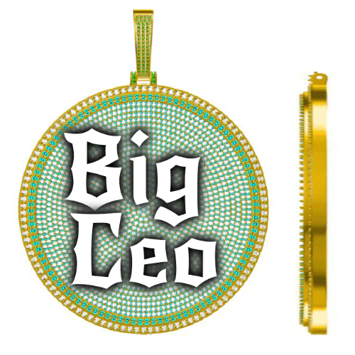CUSTOM LETTER NECKLACE 3D BIG DISC