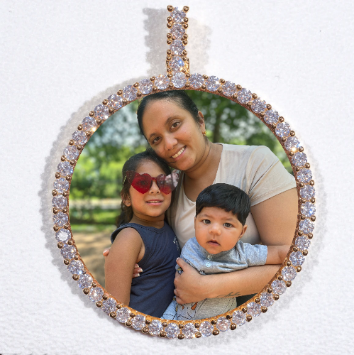 LARGE 3D CIRCLE CUSTOM PICTURE PENDANT