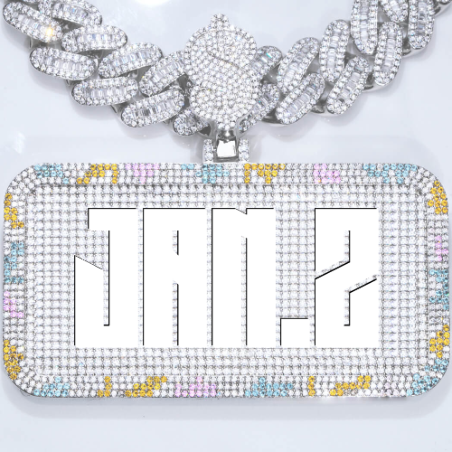 CUSTOM LETTER NECKLACE 3D COLORFUL SQUARE