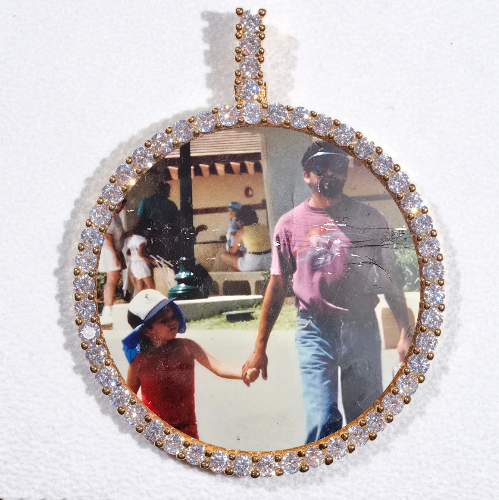 LARGE 3D CIRCLE CUSTOM PICTURE PENDANT