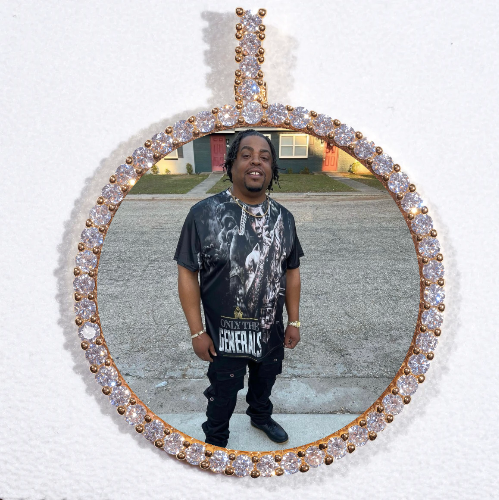 LARGE 3D CIRCLE CUSTOM PICTURE PENDANT