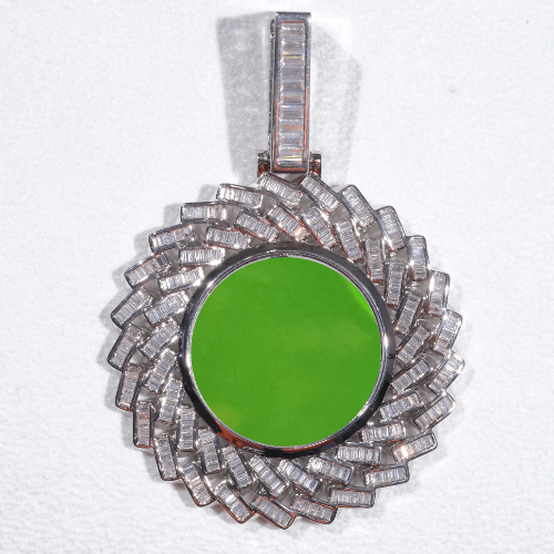Large 3D Baguette Custom Picture Pendant