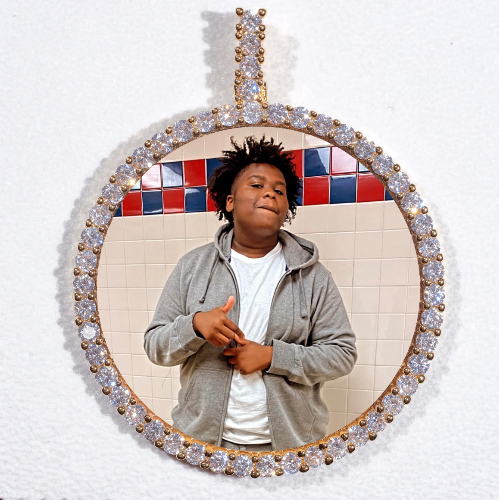 LARGE 3D CIRCLE CUSTOM PICTURE PENDANT