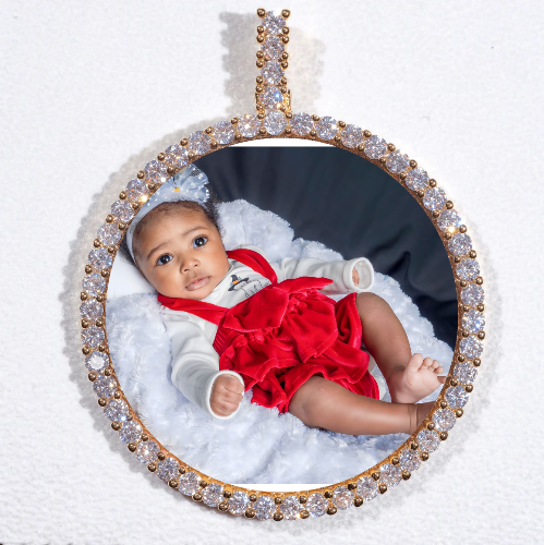 LARGE 3D CIRCLE CUSTOM PICTURE PENDANT