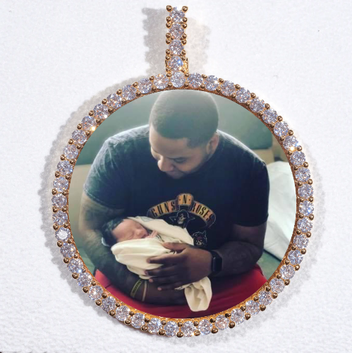 LARGE 3D CIRCLE CUSTOM PICTURE PENDANT